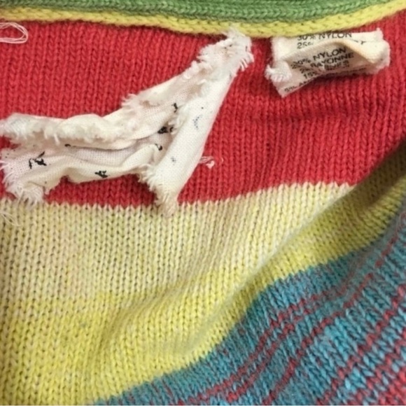 LAST CALL Anthropologie Cardigan Sweater Women’s XS Rainbow Striped - Picture 9 of 9
